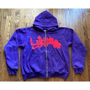 Highest Tendencies Hoodie Mens Size Medium Purple Full Zip Sweatshirt Logo